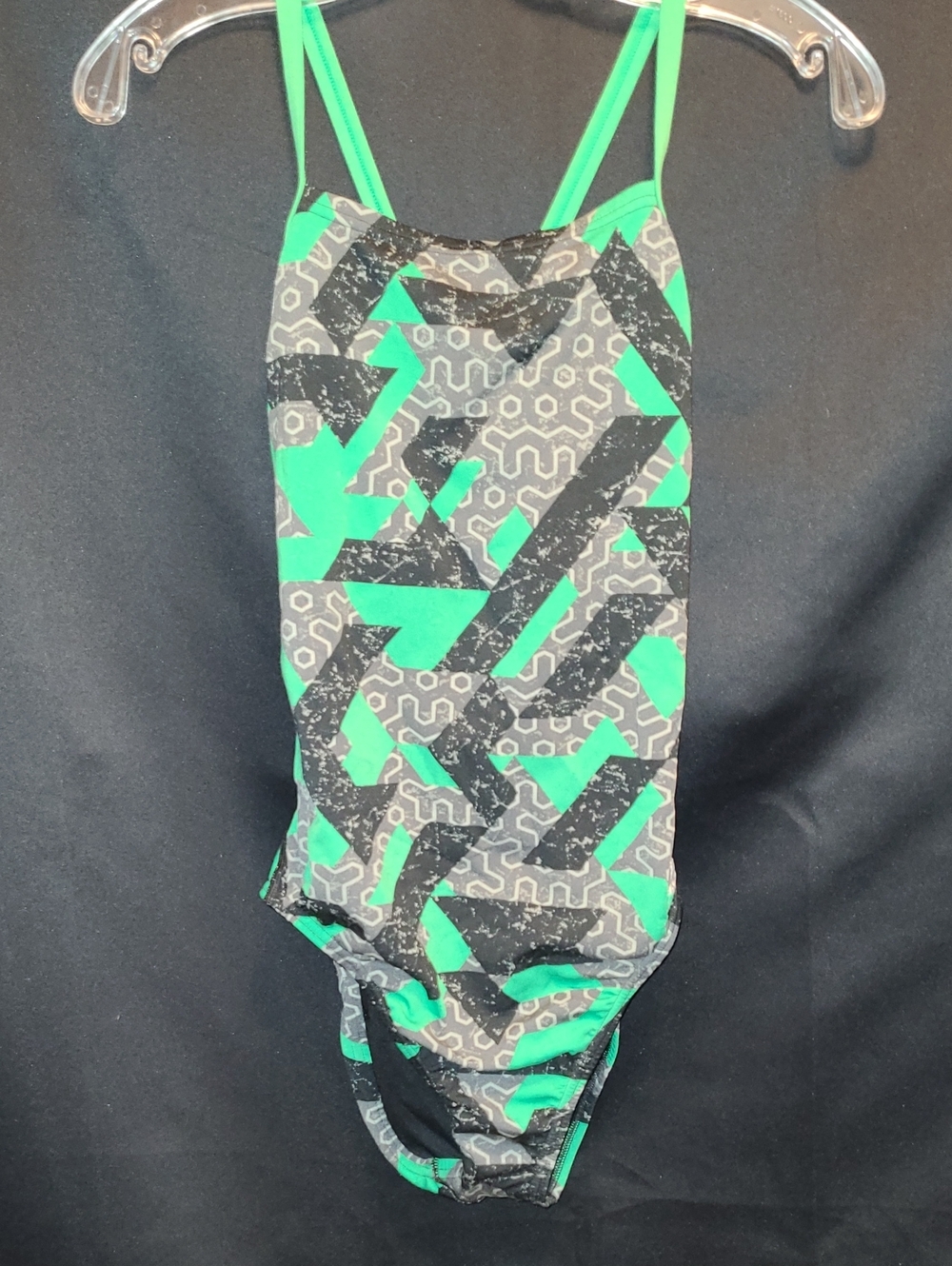 ADD ON A BUNDLE FOR $5 Speedo Black & Green Geometric Womens One-Piece Swimsuit